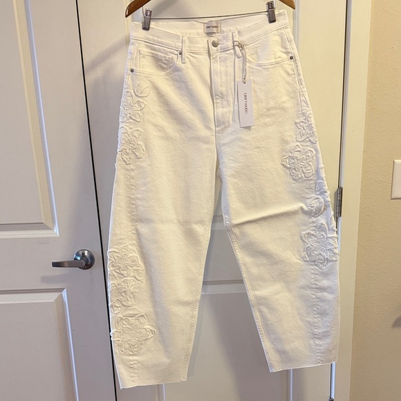 NWT Driftwood x Petunia Patchwork High-Waist Wide Leg White Jeans Size 31 - Picture 4 of 8